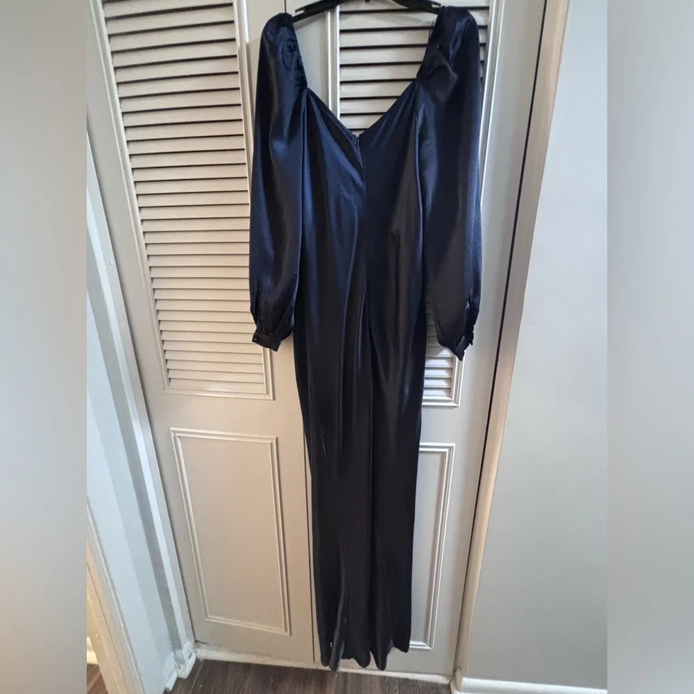 NWT Dress Forum navy blue button-down midi dress
